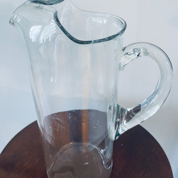 Vintage blown glass Tall Martini Pitcher, Tall glass Pitcher, glass Serveware - Picture 4 of 6